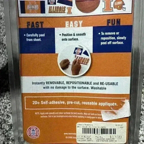 Sports Wall Decals Illinois College Sports 24 Large Designs Peel & Stick - Picture 5 of 7